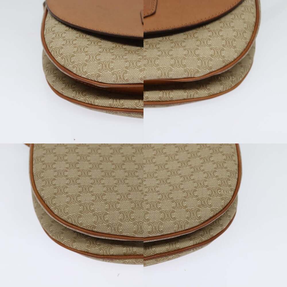 CELINE Macadam Canvas Shoulder Bag Pvc Leather Beige Gold - Picture 10 of 12